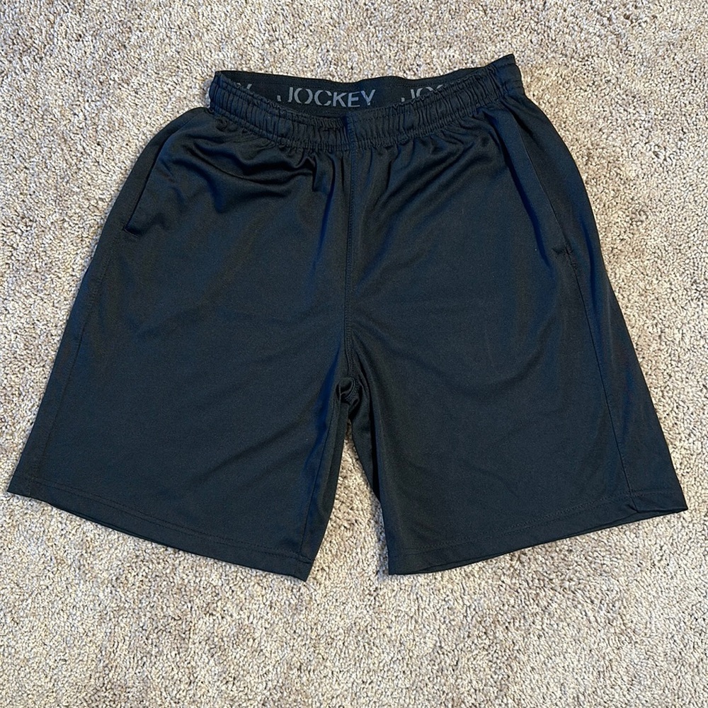 Jockey black casual shorts with elastic waist and drawstring. Size Medium. EUC